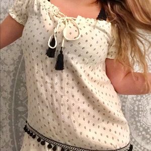 Tie off the shoulder dress